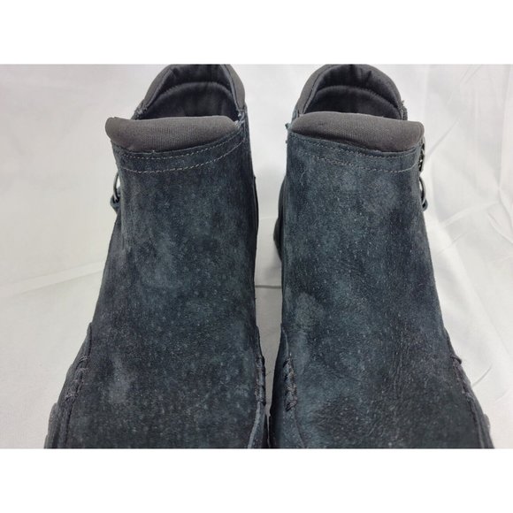 Skechers Bikers Zappiest Suede Zipper Shoes Sneakers Womens Size 6 Black 49590 - Picture 7 of 12